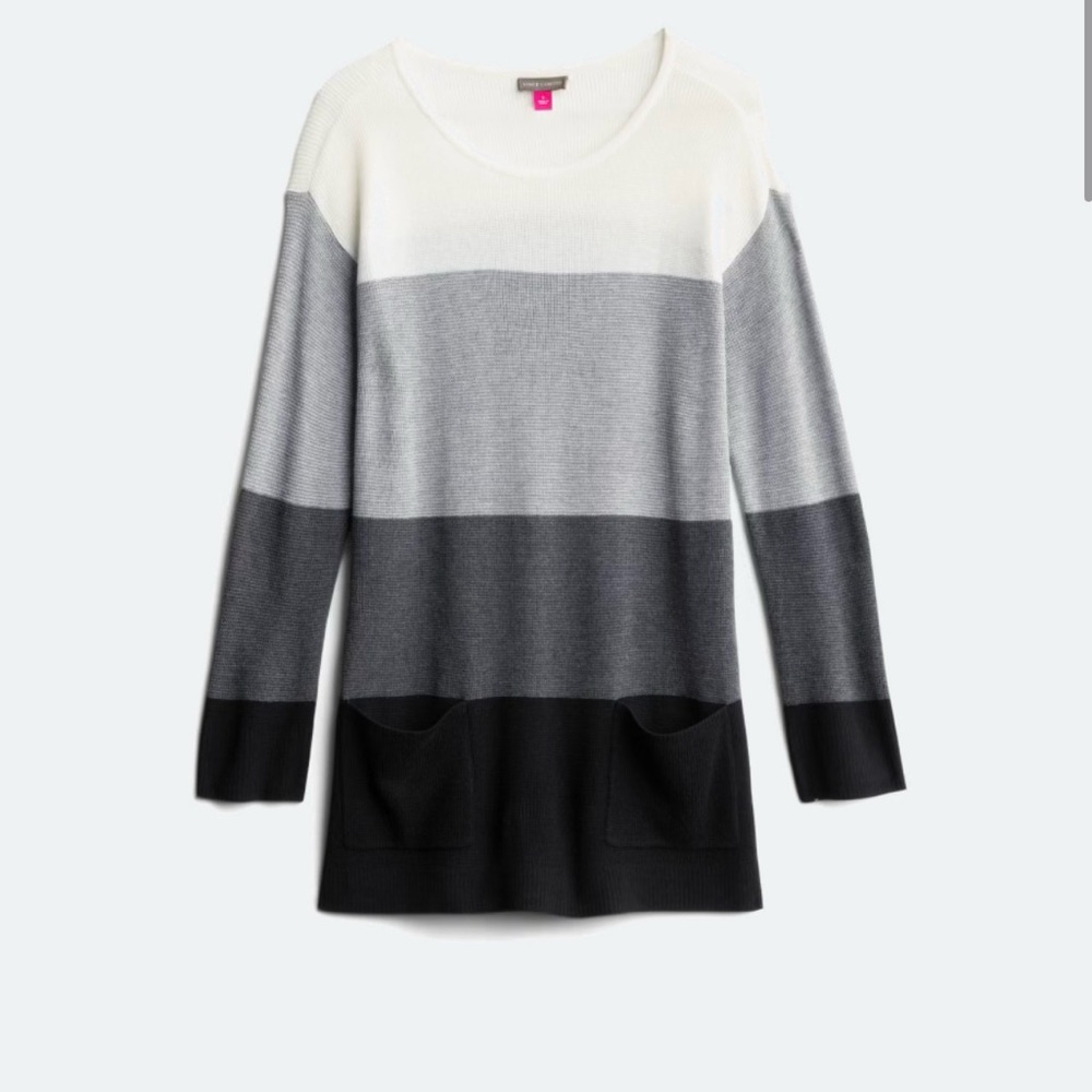 Vince Camuto Women's Colorblock Sweater - Black, Gray, White